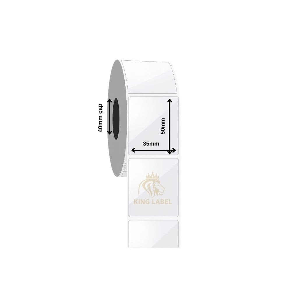 Silver Mat Etiket 35x55 mm