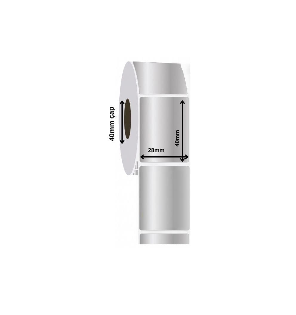 Silver Mat Etiket 28x40 mm