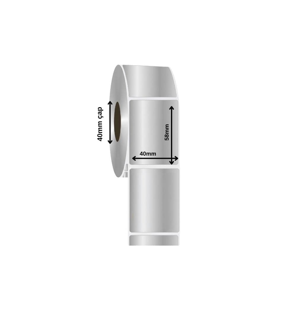 Silver Mat Etiket 40x58 mm