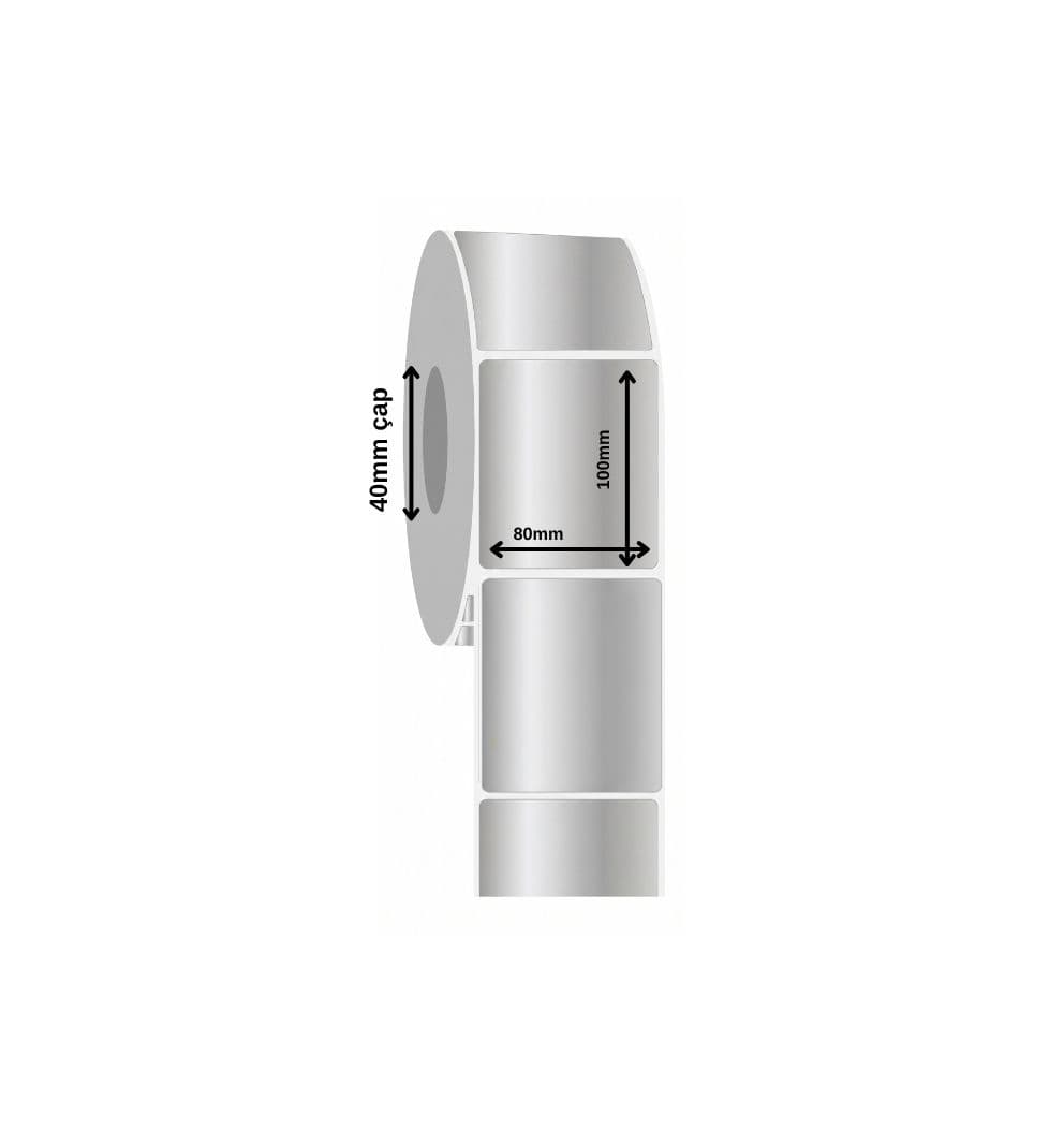 Silver Mat Etiket 80x100 mm
